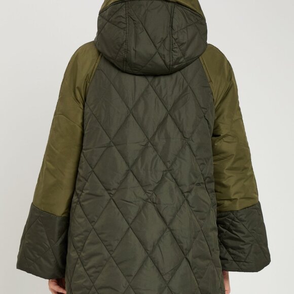 Barbour Elspeth women Quilted puffer Coat Authentic olive green US 10 UK 14 NWT - Picture 3 of 4
